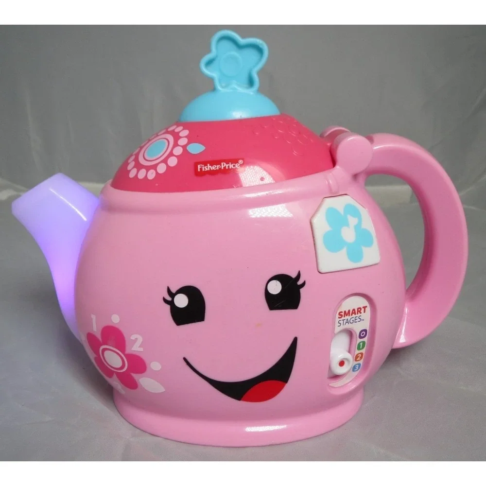 Fisher Price Talking Pink Teapot Laugh 'N Learn‎ Manners Tea Party Pot Musical